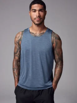 Steel Blue Vest Active Gym Training Top