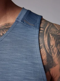 Steel Blue Vest Active Gym Training Top