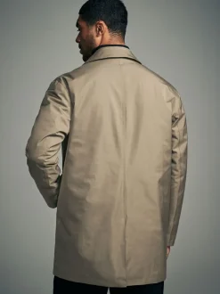 Stone Cream Shower Resistant Padded Funnel Neck Coat