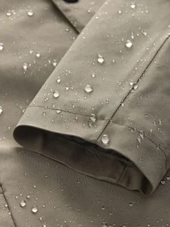 Stone Cream Shower Resistant Padded Funnel Neck Coat