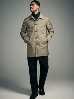 Stone Cream Shower Resistant Padded Funnel Neck Coat