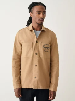 Stone License Ford Back Print Canvas Shacket