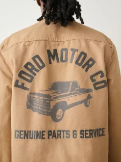 Stone License Ford Back Print Canvas Shacket