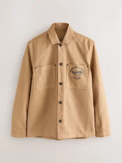 Stone License Ford Back Print Canvas Shacket