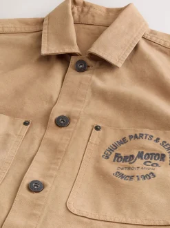 Stone License Ford Back Print Canvas Shacket