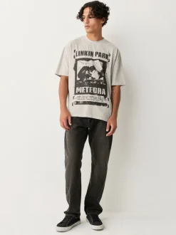 Stone Linkin Park Regular Fit Band Graphic Print T-Shirt