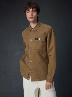 Stone Natural Canvas Shacket 100% Cotton Overshirt