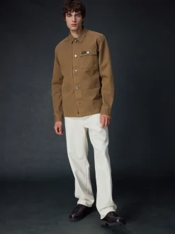 Stone Natural Canvas Shacket 100% Cotton Overshirt