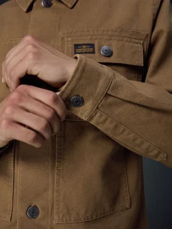 Stone Natural Canvas Shacket 100% Cotton Overshirt
