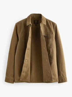 Stone Natural Canvas Shacket 100% Cotton Overshirt