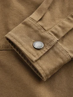 Stone Natural Canvas Shacket 100% Cotton Overshirt