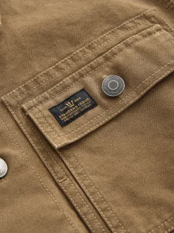 Stone Natural Canvas Shacket 100% Cotton Overshirt