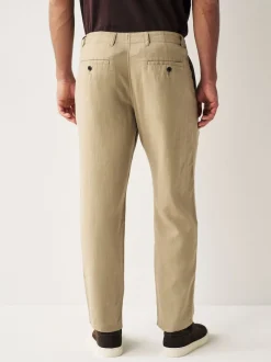 Stone Natural Linen Viscose Drawstring Trousers
