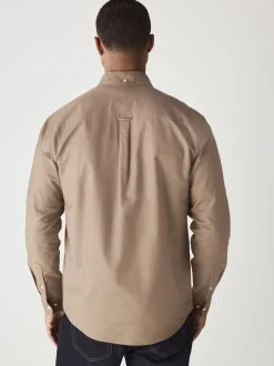 Stone Natural Regular Fit Long Sleeve Oxford Shirt