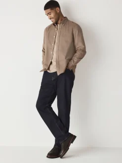 Stone Natural Regular Fit Long Sleeve Oxford Shirt