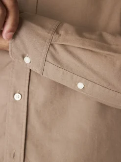 Stone Natural Regular Fit Long Sleeve Oxford Shirt