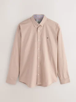 Stone Natural Stretch Oxford Long Sleeve Shirt