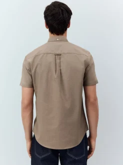 Stone Natural Stretch Oxford Short Sleeve Shirt