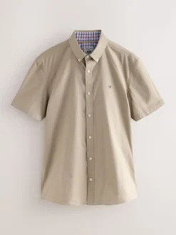 Stone Natural Stretch Oxford Short Sleeve Shirt