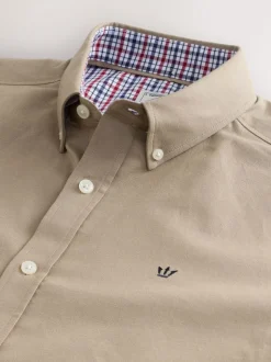 Stone Natural Stretch Oxford Short Sleeve Shirt