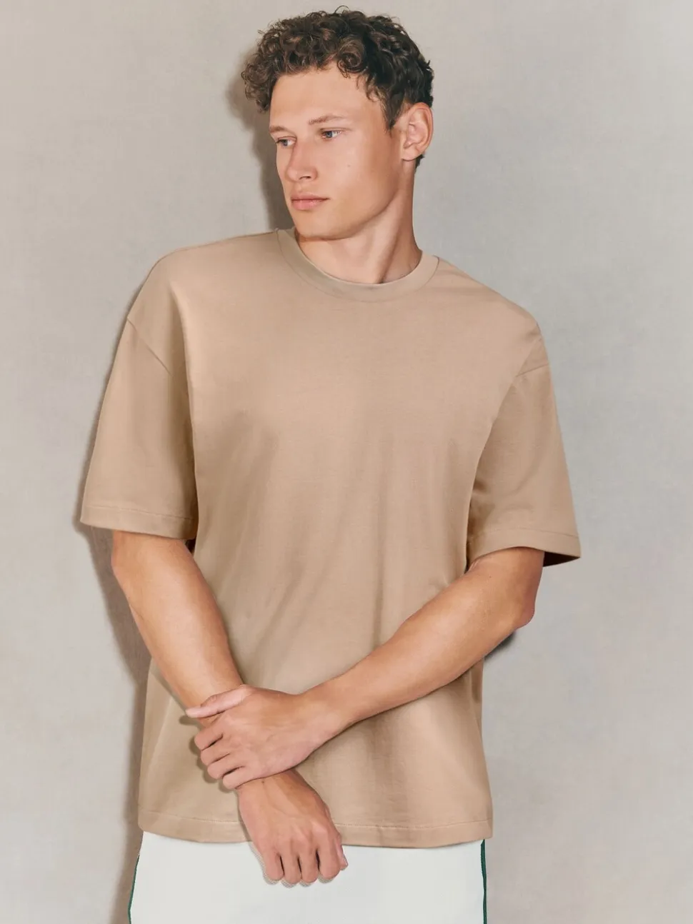 Stone Neutral Oversized Fit EDIT Heavyweight T-Shirt