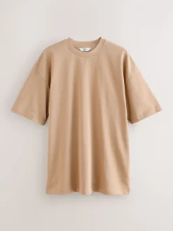Stone Neutral Oversized Fit EDIT Heavyweight T-Shirt