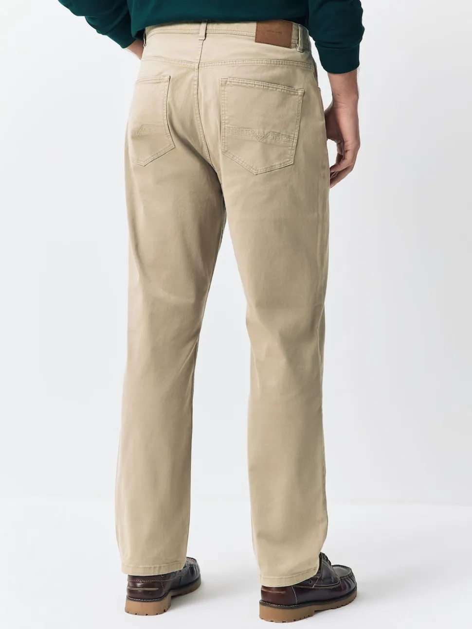 Stone Regular Tapered Fit 5 Pocket Soft Touch Trousers