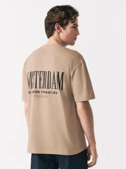 Stone Relaxed Fit Graphic Print Heavy Weight T-Shirt