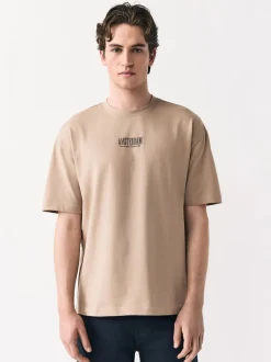 Stone Relaxed Fit Graphic Print Heavy Weight T-Shirt