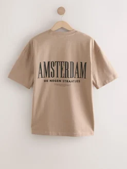Stone Relaxed Fit Graphic Print Heavy Weight T-Shirt