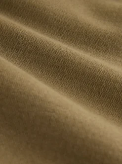 Stone Relaxed Tapered Fit Authentic Twin Pleated Textured Trousers