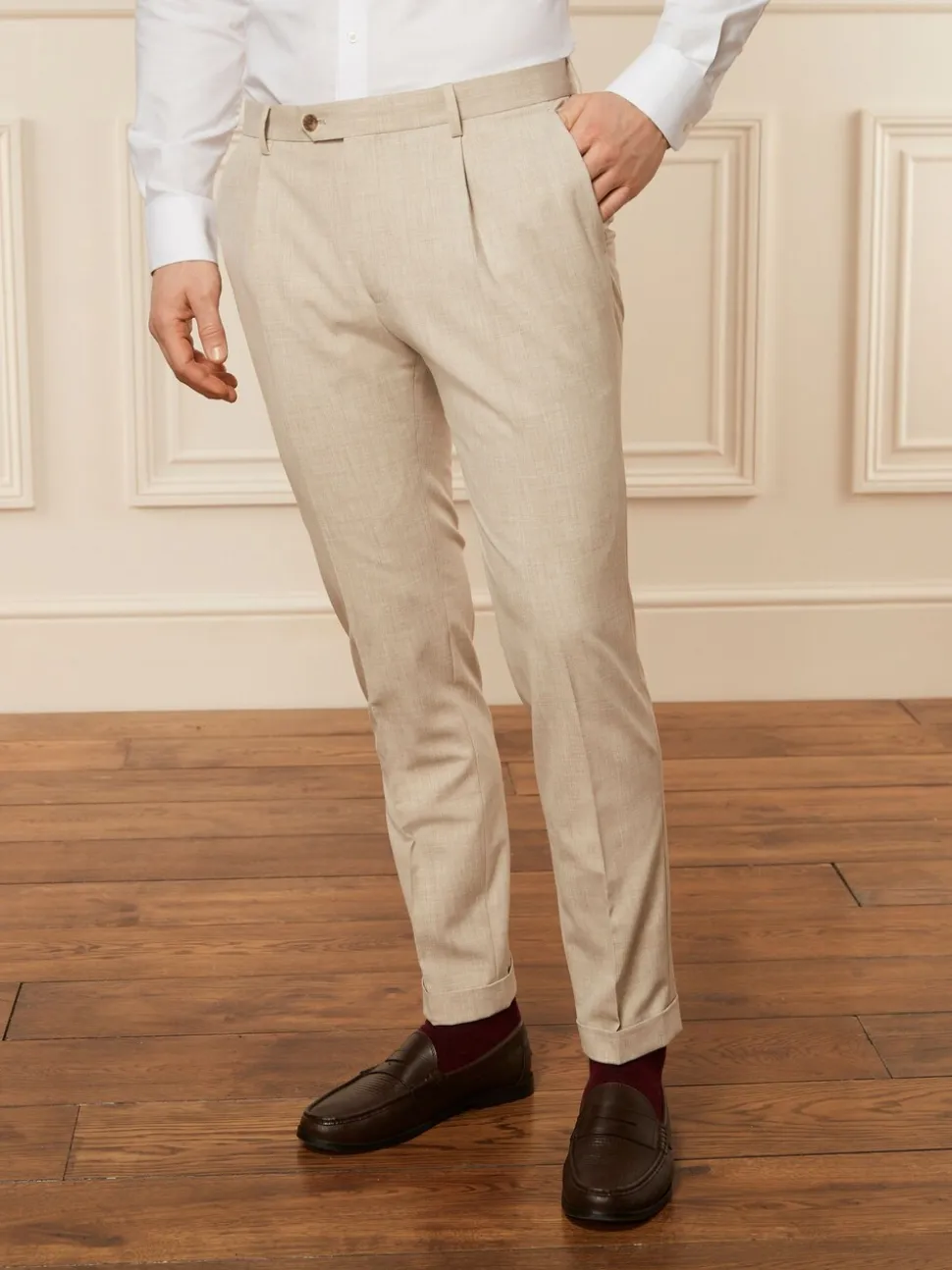 Stone Skinny Fit Motionflex Stretch Suit Trousers