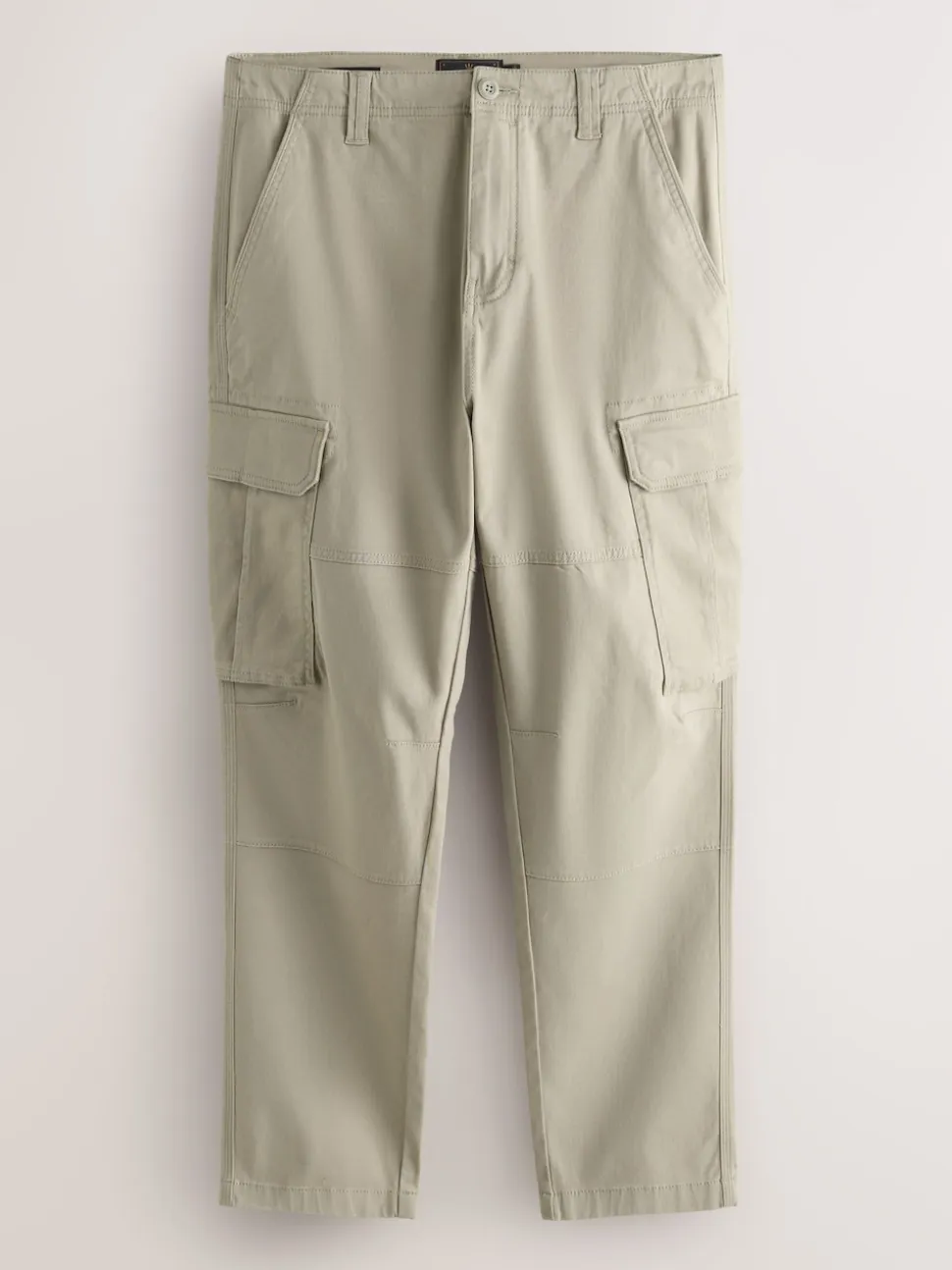 Stone Slim Fit Cotton Stretch Cargo Trousers