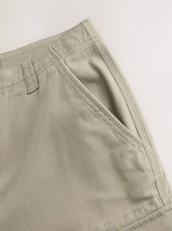 Stone Slim Fit Cotton Stretch Cargo Trousers