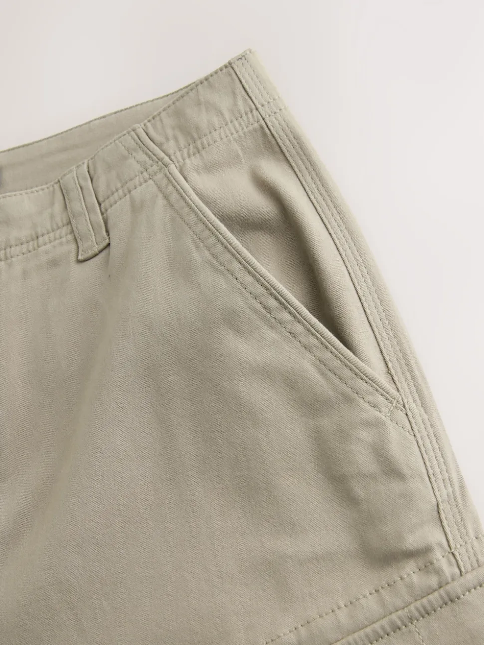 Stone Slim Fit Cotton Stretch Cargo Trousers
