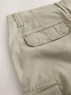 Stone Slim Fit Cotton Stretch Cargo Trousers