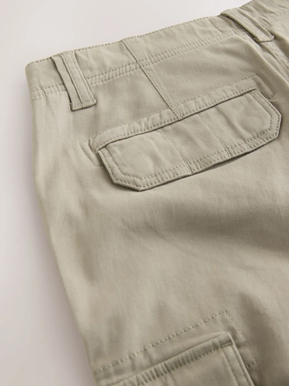 Stone Slim Fit Cotton Stretch Cargo Trousers