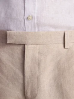 Stone Slim Fit Signature Leomaster Italian 100% Linen Fabric Suit Trousers