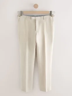 Stone Slim Fit Signature Leomaster Italian 100% Linen Fabric Suit Trousers