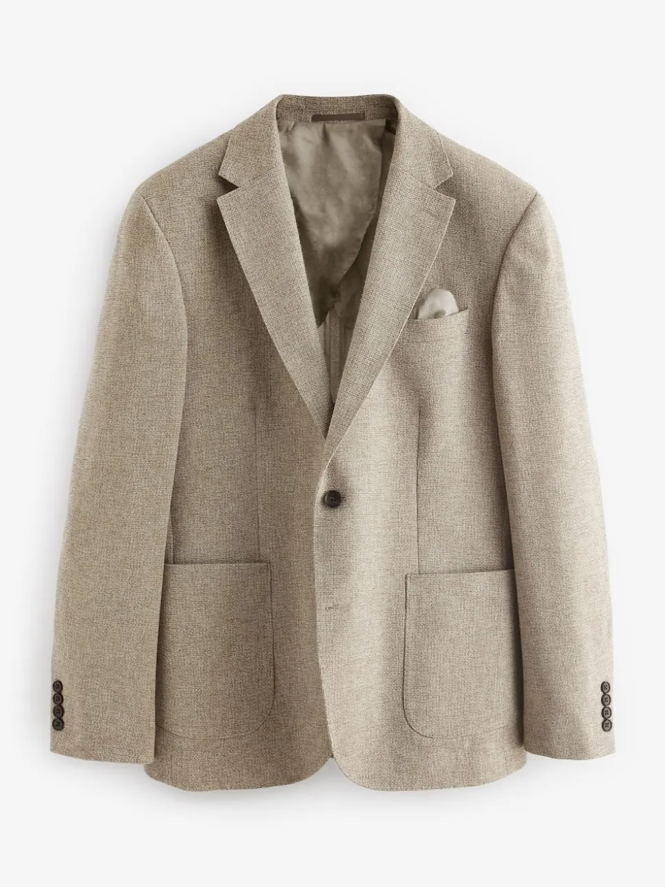 Stone Slim Fit Textured Italian Cotton Blend Nova Fides Blazer