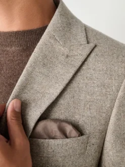 Stone Slim Fit Wool Blend Donegal Suit Jacket