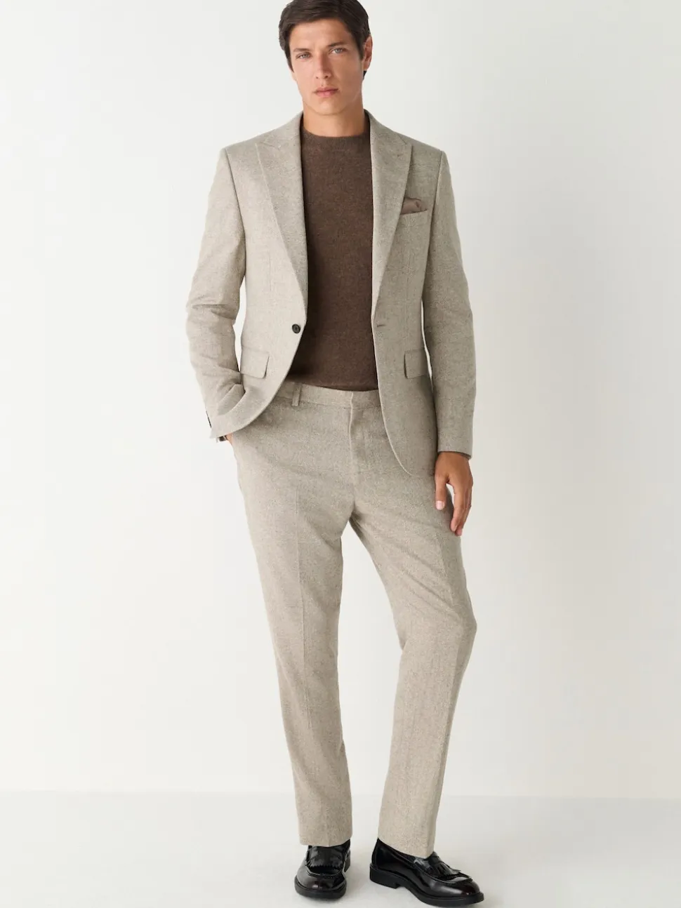Stone Slim Fit Wool Blend Donegal Suit Jacket