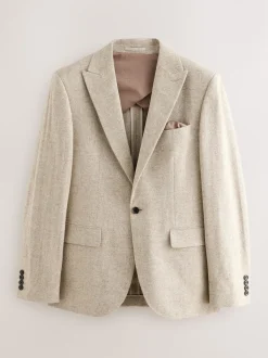 Stone Slim Fit Wool Blend Donegal Suit Jacket