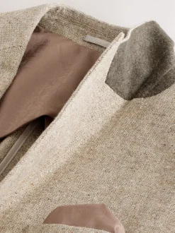 Stone Slim Fit Wool Blend Donegal Suit Jacket