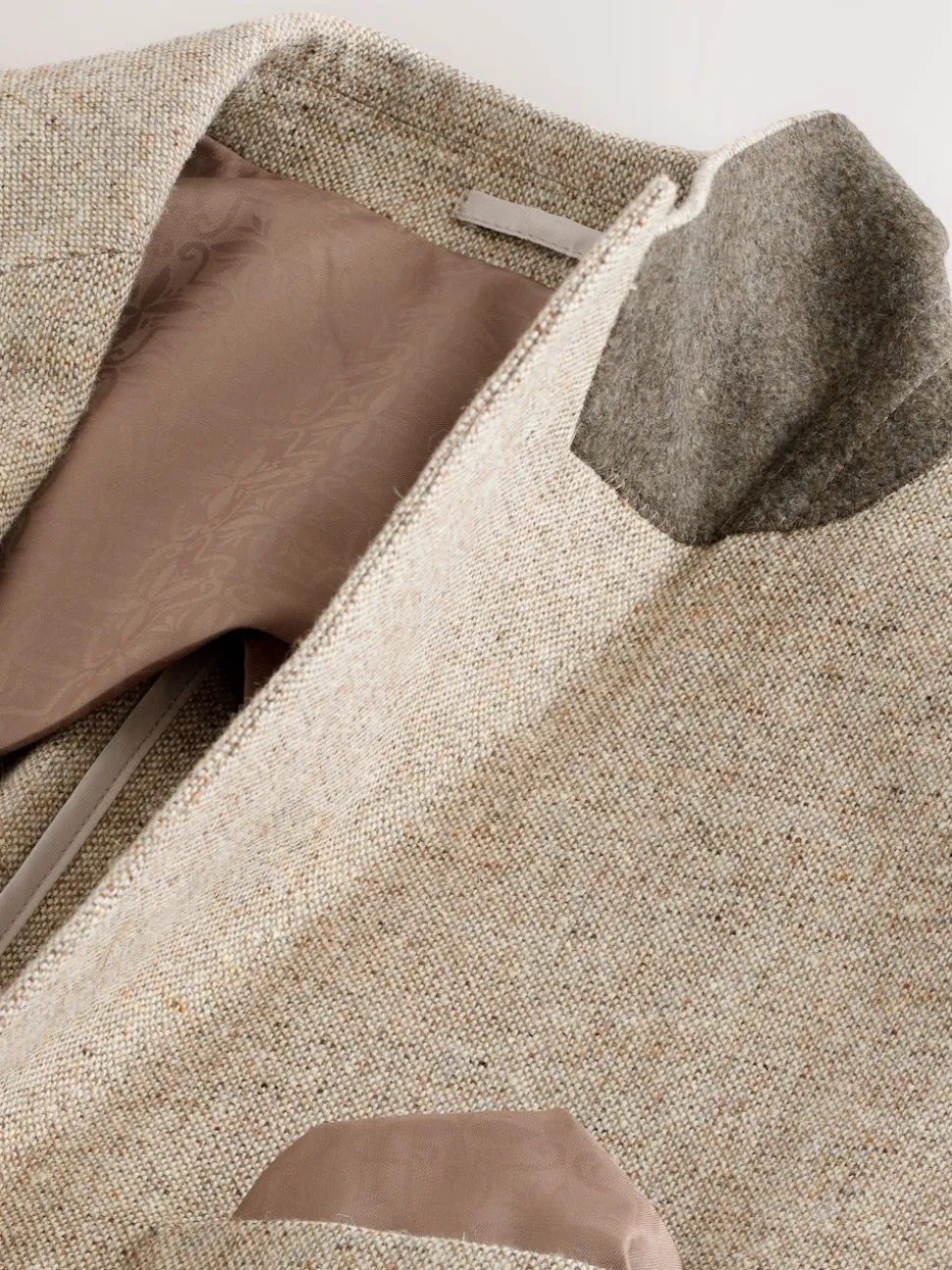 Stone Slim Fit Wool Blend Donegal Suit Jacket