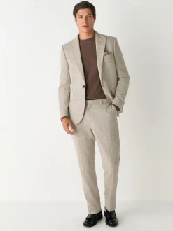 Stone Slim Fit Wool Blend Donegal Suit Trousers