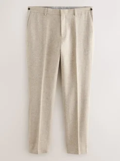 Stone Slim Fit Wool Blend Donegal Suit Trousers