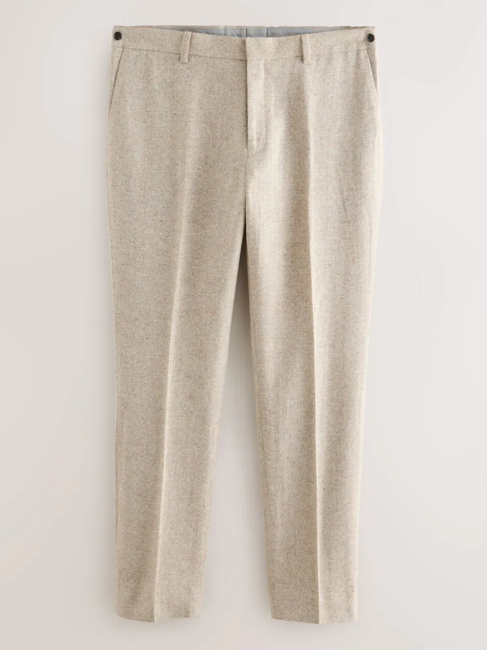 Stone Slim Fit Wool Blend Donegal Suit Trousers