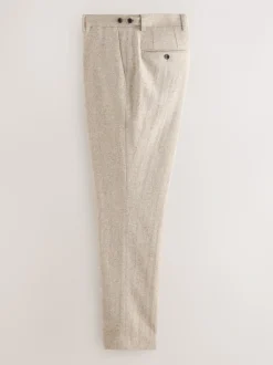Stone Slim Fit Wool Blend Donegal Suit Trousers