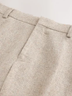 Stone Slim Fit Wool Blend Donegal Suit Trousers